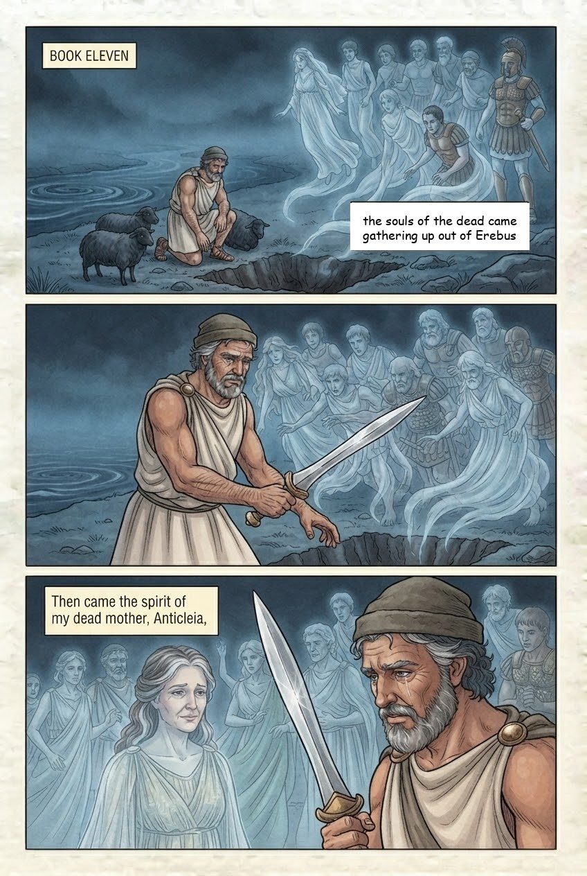 The Odyssey, Book 11, first manga page