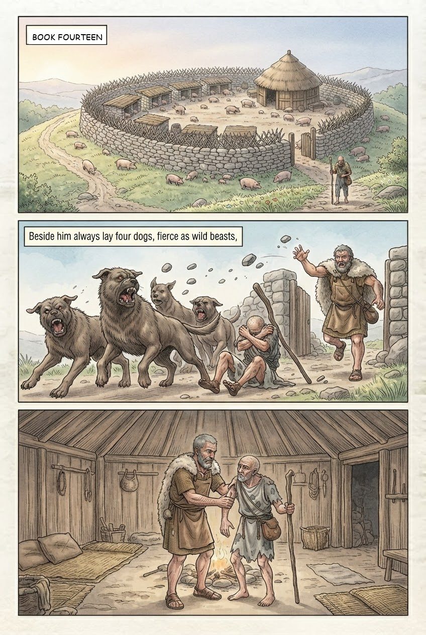 The Odyssey, Book 14, first manga page