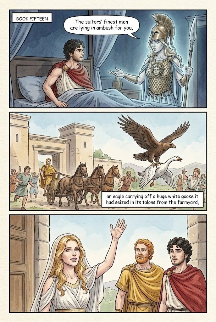 The Odyssey, Book 15, first manga page
