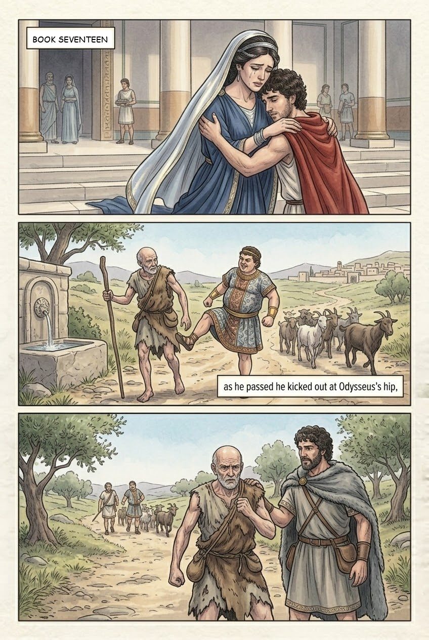The Odyssey, Book 17, first manga page
