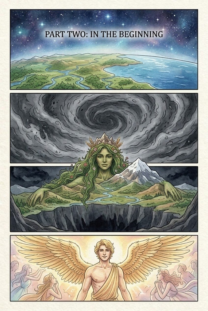 The Theogony, Part 2, first manga page