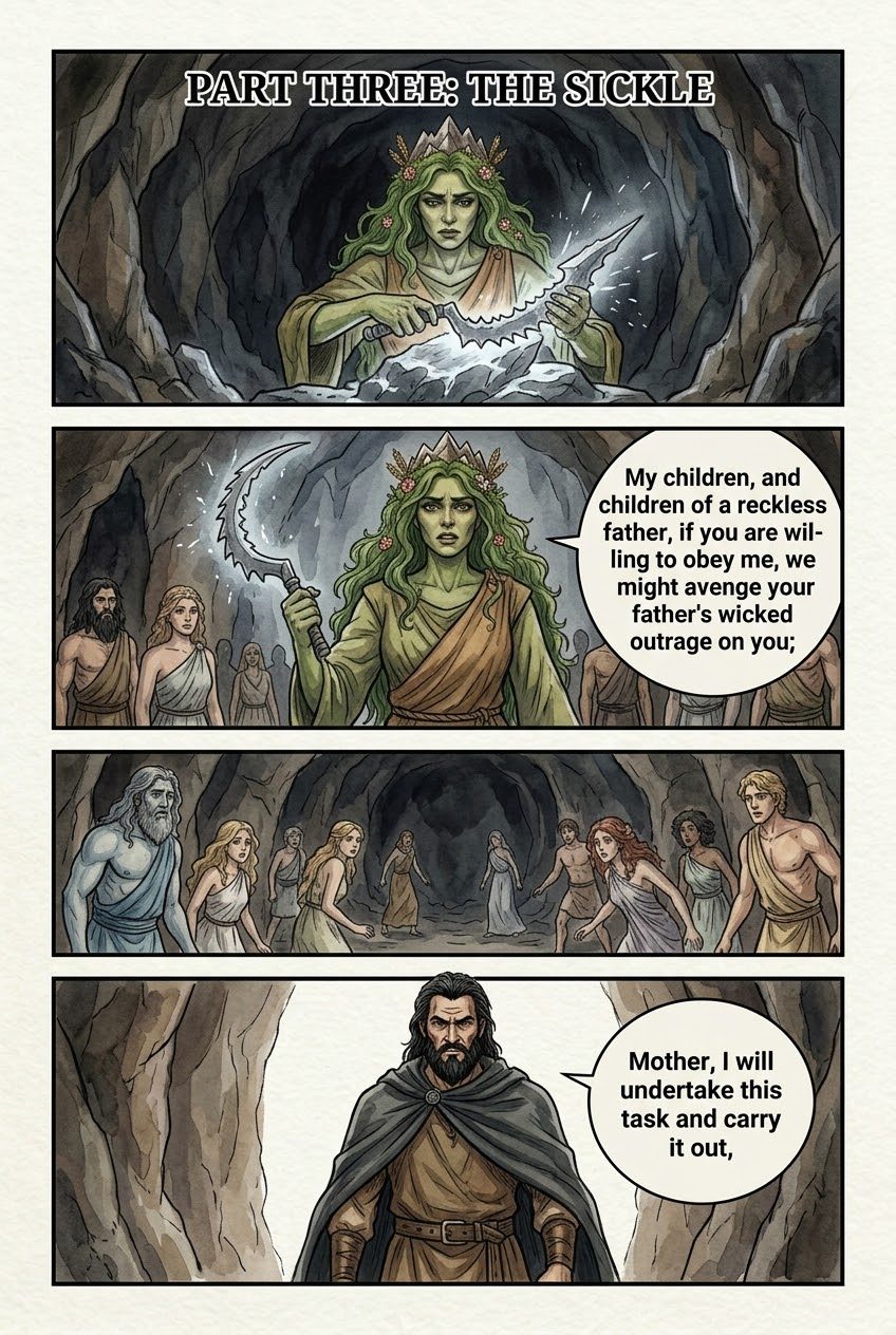 The Theogony, Part 3, first manga page