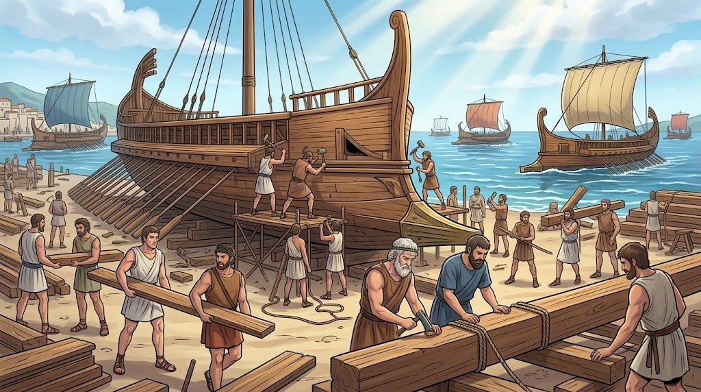 The Histories of Herodotus, Book Seven, The Wooden Wall