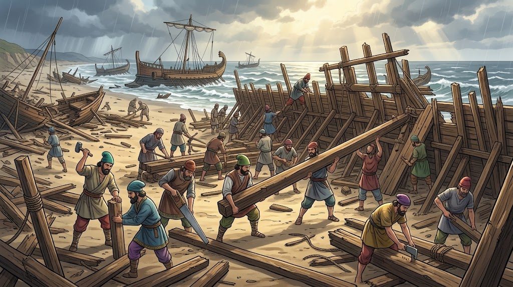 The Histories of Herodotus, Book Seven, The Storm off Magnesia